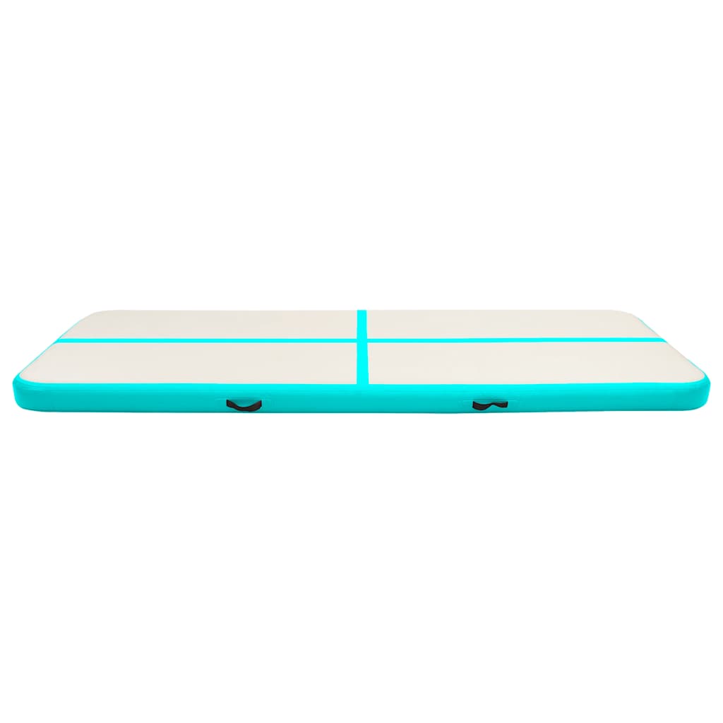 VIDAXL Ginnastics tappetino con pompa gonfiabile 300x100x20 cm PVC verde