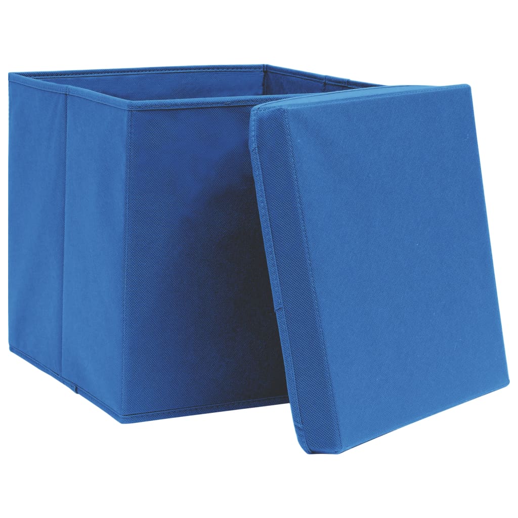Scatole portaoggetti Vidaxx con coperchio 4 pezzi 28x28x28 cm blu