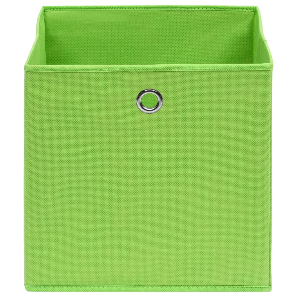 Scatole di archiviazione Vidaxl 10 pezzi 28x28x28 cm tessuto non tessuto verde