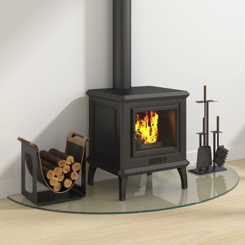 Placa de vidrio Vidaxl para la chimenea medio rondado 1200x500 mm