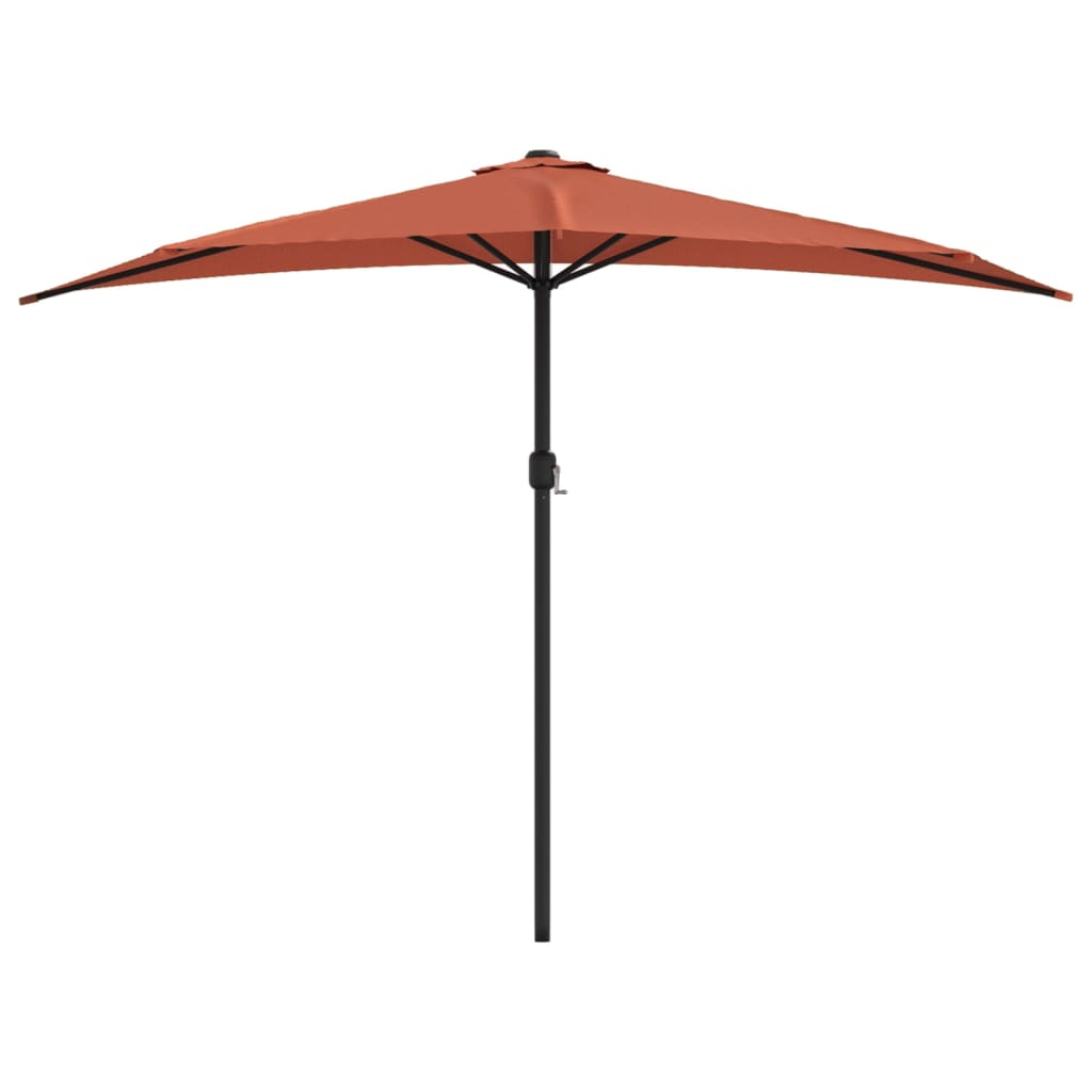 Vidaxl Balcony Parasol Half con poste de aluminio 300x155x223 cm terracota