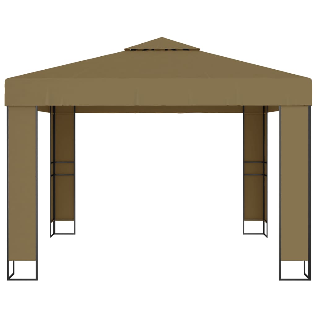 Cenador vidaxx con doble techo 180 g m² 3x3x2,7 m topo