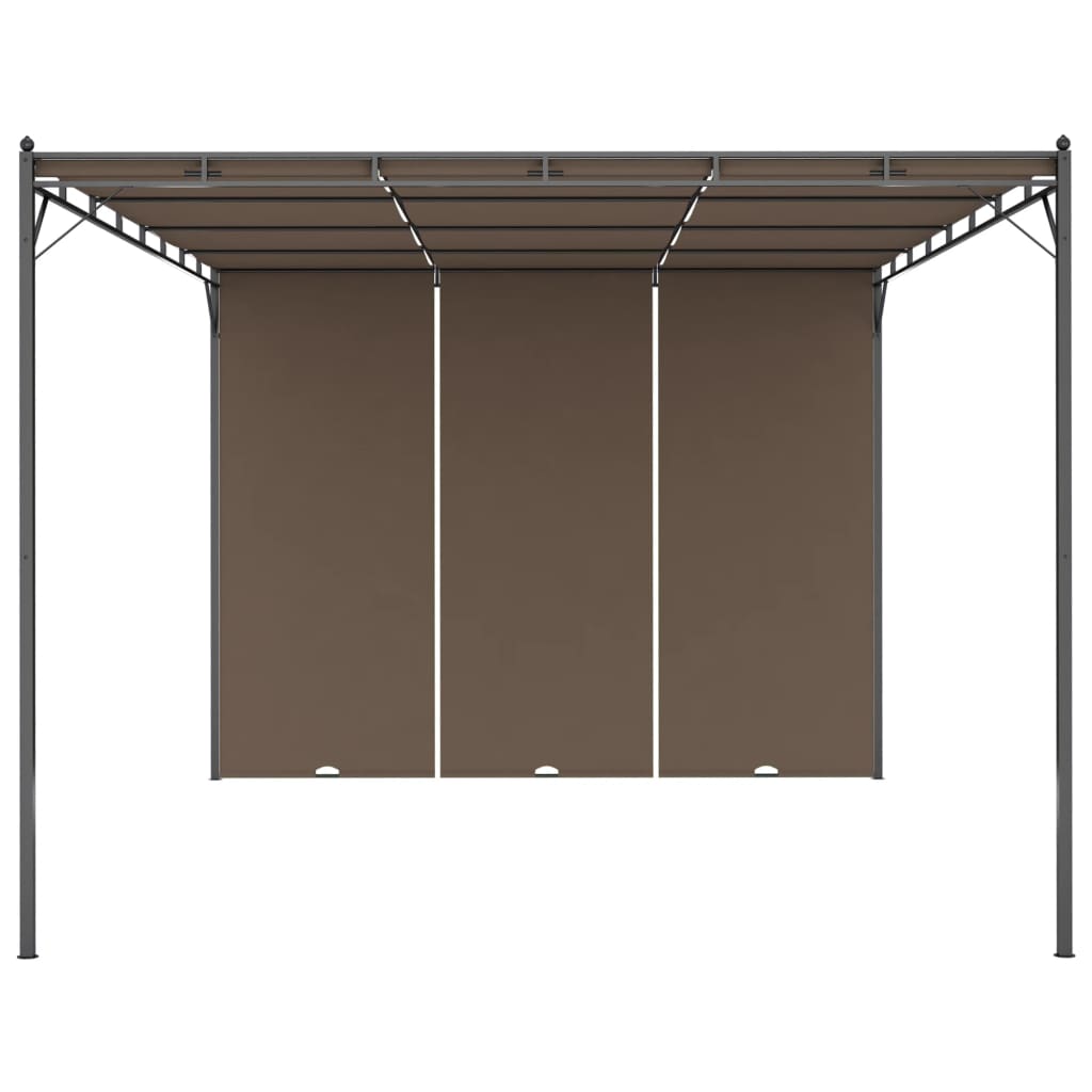 Vidaxl Garden Pracor con cortina lateral 4x3x2.25 m Taupe