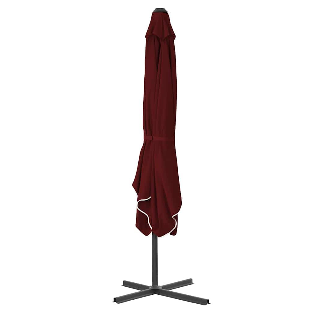 Parasol Vidaxl con poste de acero 250x250x230 cm Burdeos rojo