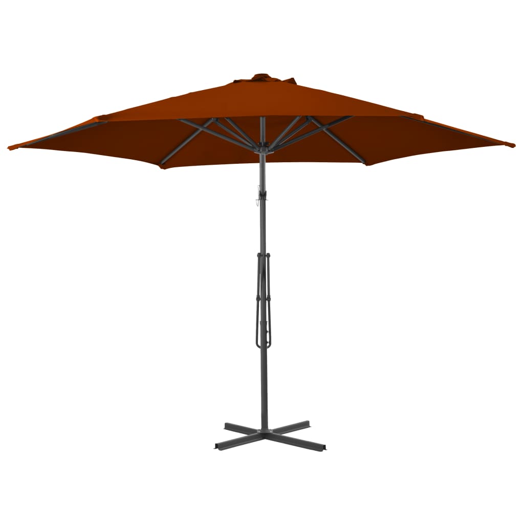 Parasol Vidaxl con poste de acero 300x230 cm terracota -Coleed