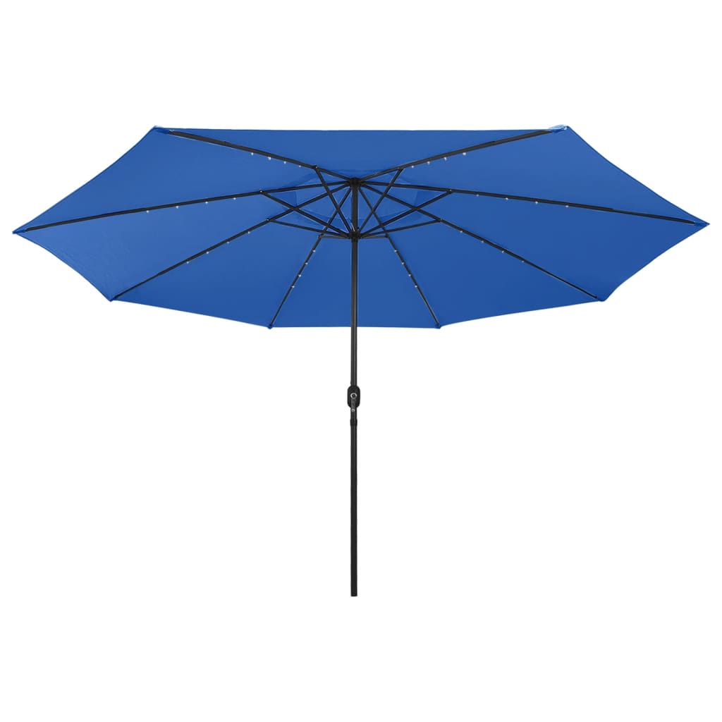 Vidaxl Parasol con iluminación LED y poste de metal de 400 cm Azure Azul