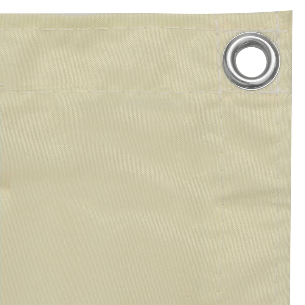 Vidaxl Balcony Screen 120x600 cm Oxford Fabric Crème