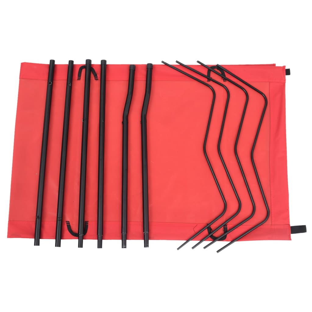 Vidaxl Camp Bed 180x60x19 cm tessuto oxford e rosso acciaio