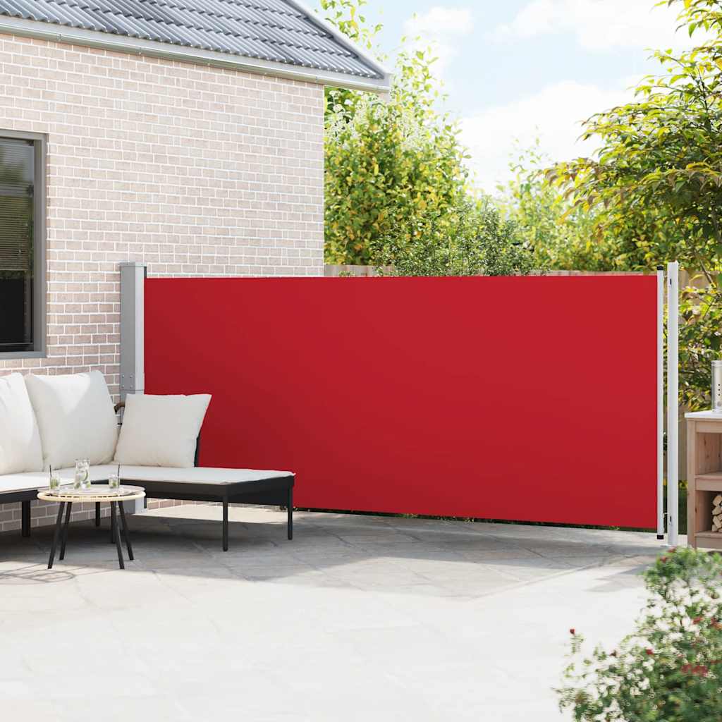 Pantalla de jardín Vidaxl extensible 600x160 cm rojo