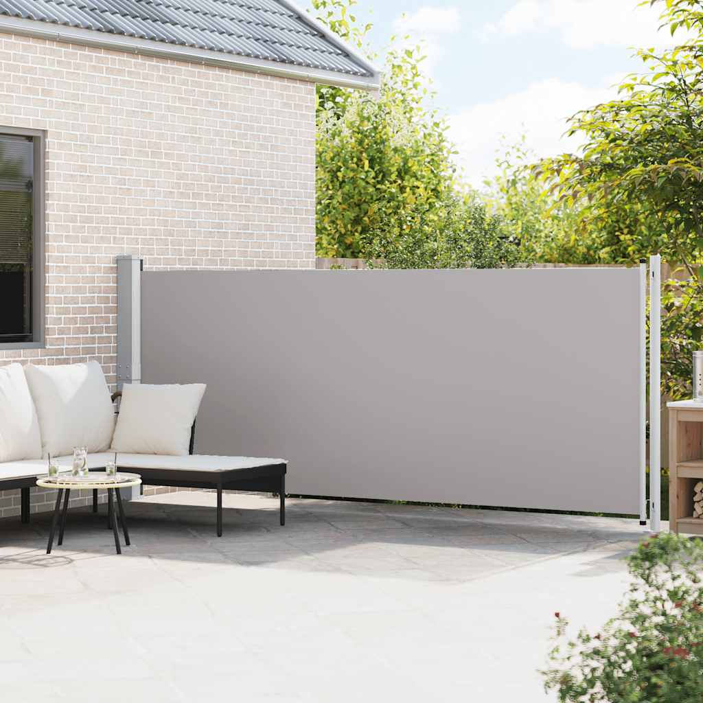 Vidaxl tuinscherm uittrekbaar 600x160 cm grijs