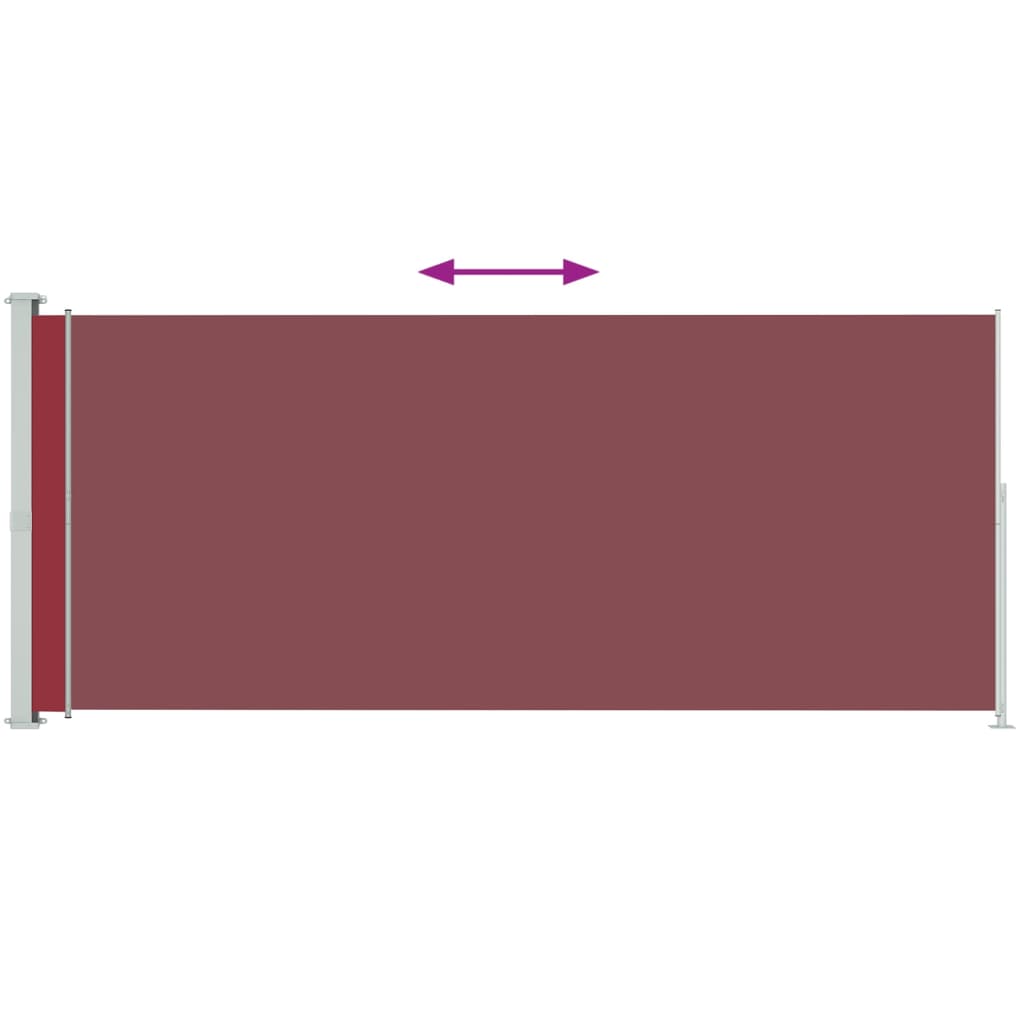 Pantalla de jardín Vidaxl extensible 180x500 cm rojo