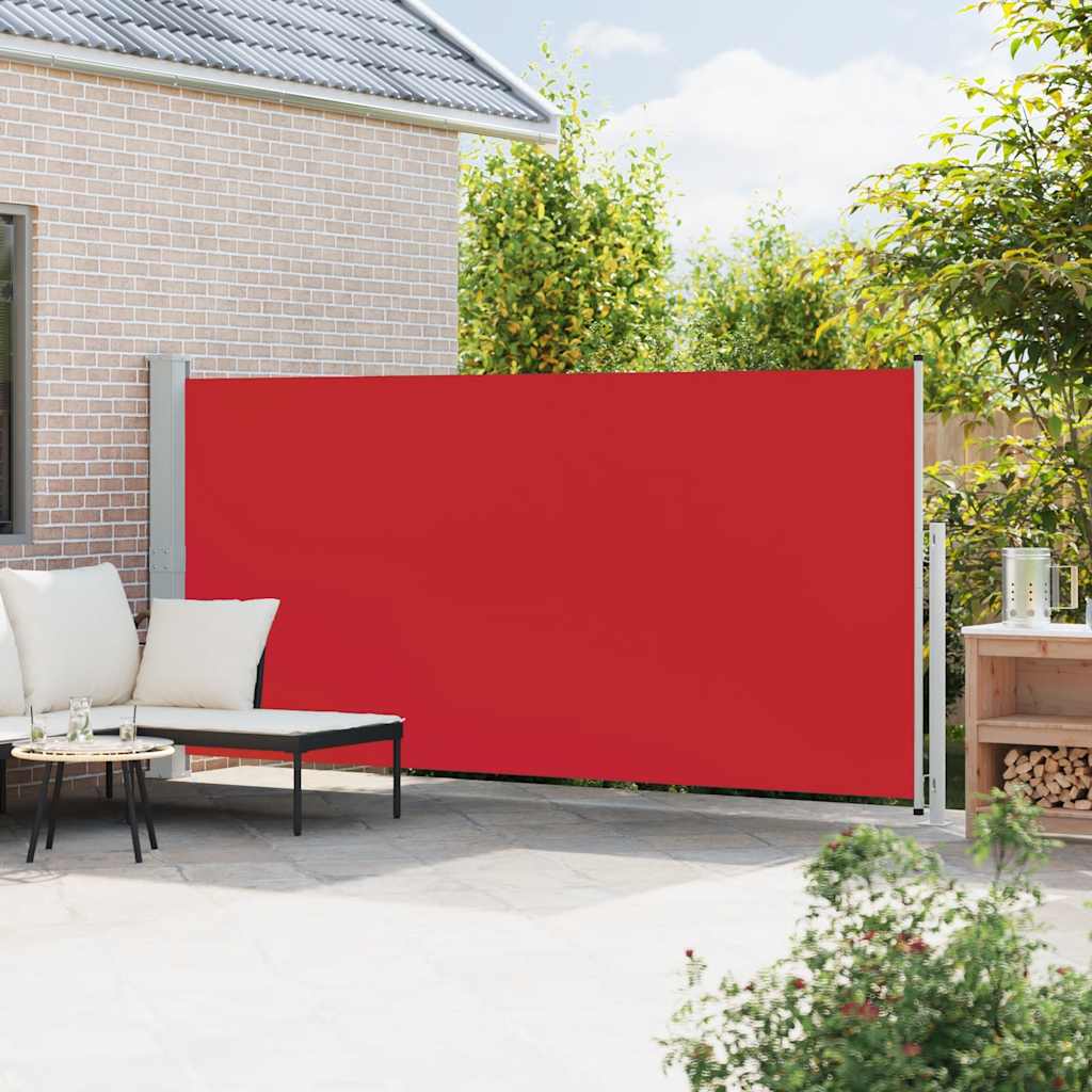 Pantalla de jardín Vidaxl extensible 180x500 cm rojo