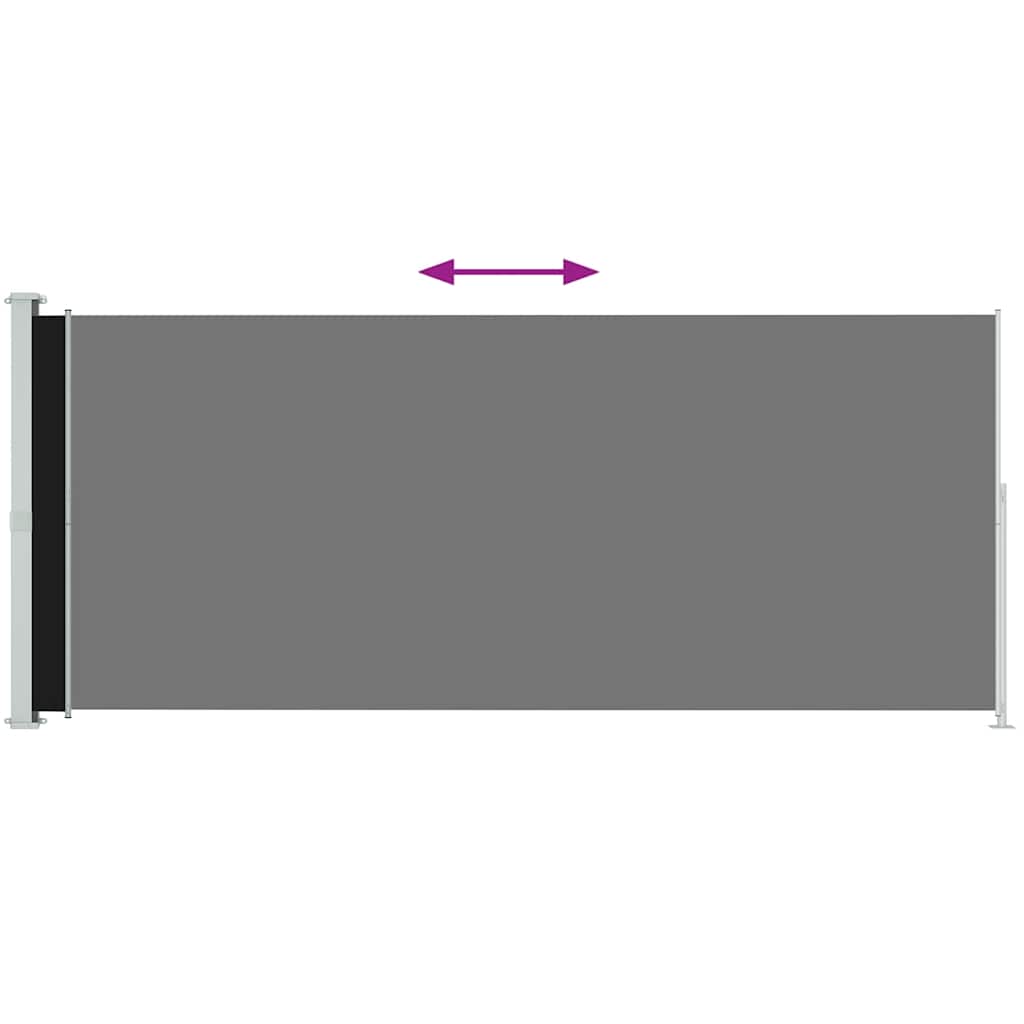 Pantalla de jardín Vidaxl extensible 200x500 cm negro