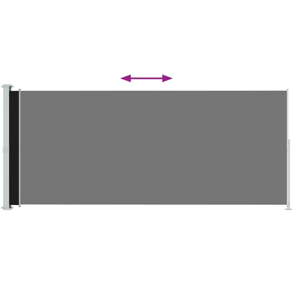 Pantalla de jardín Vidaxl extensible 220x500 cm negro