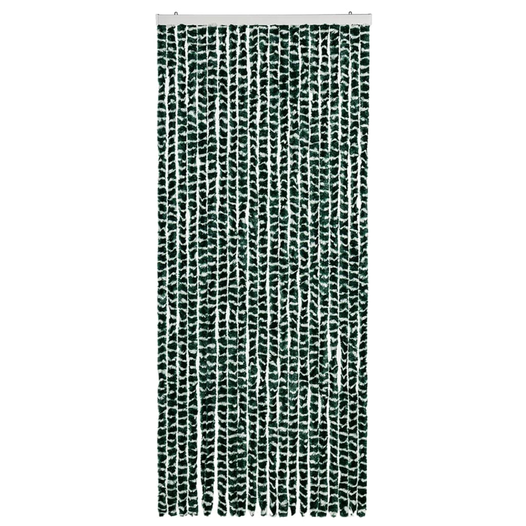 Vidaxl Fly Curtain 90x220 cm Chenille verde e bianco