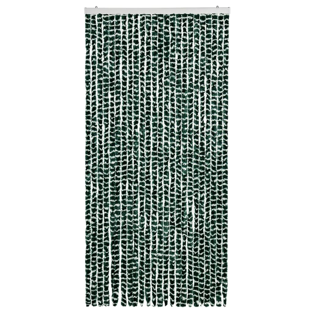 Vidaxl Fly Curtain 100x220 cm Chenille verde e bianco