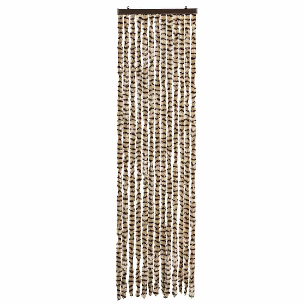 Vidaxl Fly Curtain 56x185 cm Chenille beige e Brown