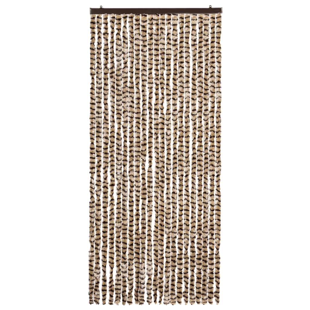 Vidaxl Fly Curtain 90x220 cm Chenille beige e Brown
