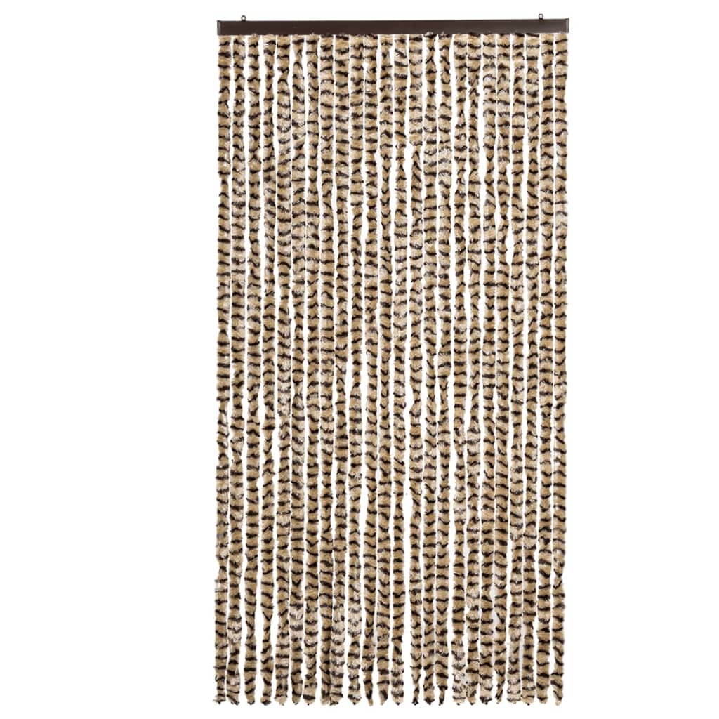 Vidaxl Fly Curtain 100x220 cm Chenille beige e Brown