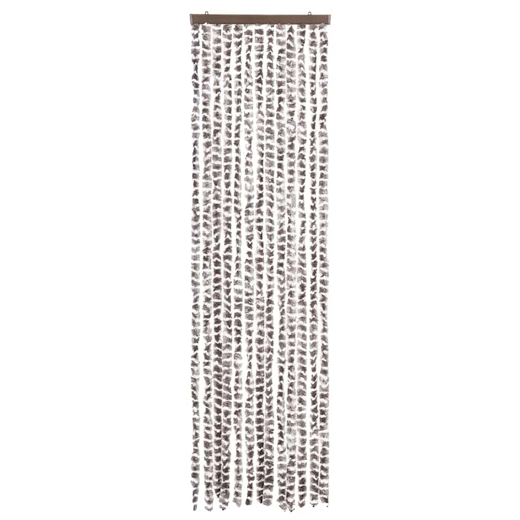 Vidaxl Fly Curtain 56x185 cm Chenille Taupe e White