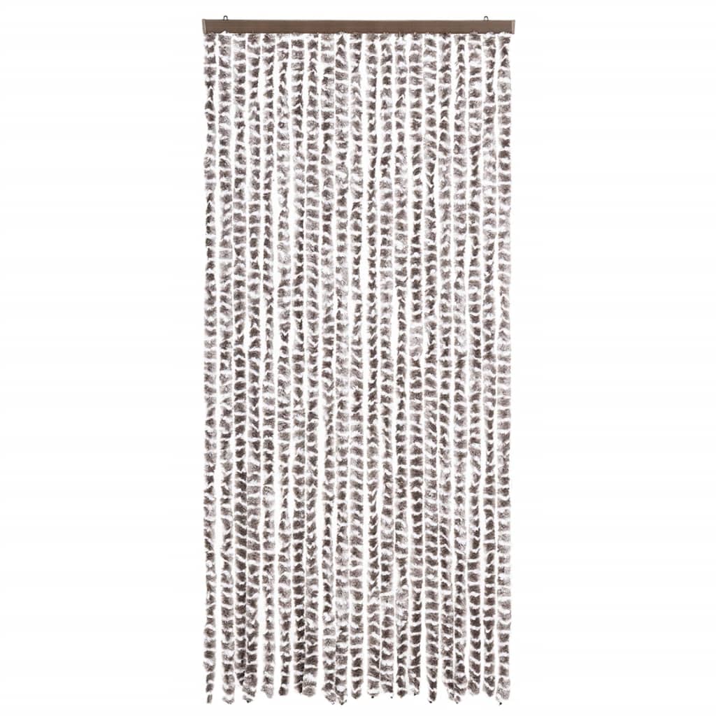 Vidaxl Fly Curtain 90x220 cm Chenille Taupe e White