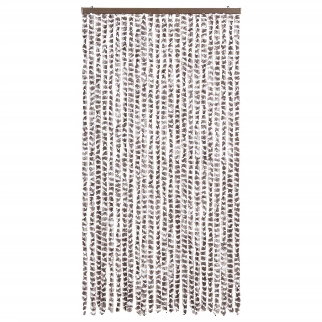 Vidaxl Fly Curtain 100x220 cm Chenille Taupe e White