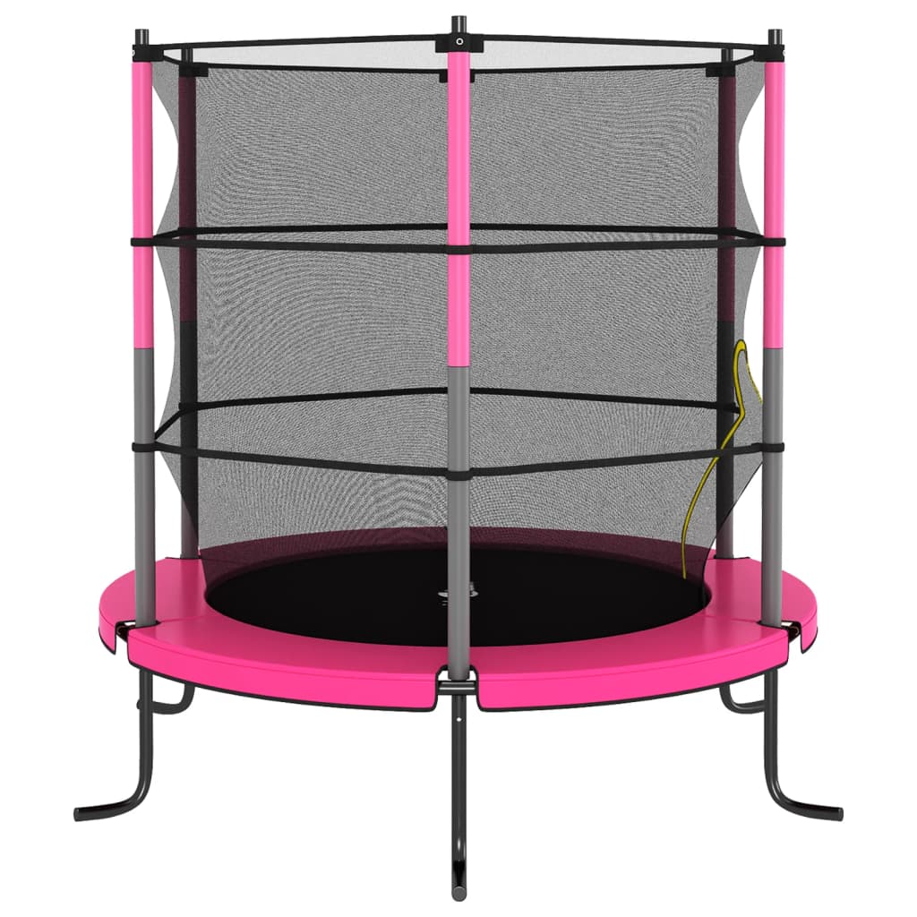 Trampolín Vidaxl con una red de seguridad de alrededor de 140x160 cm de rosa