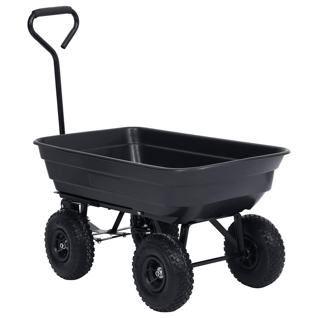 Vidaxxl camion ribaltabile da giardino 300 kg 75 l nero