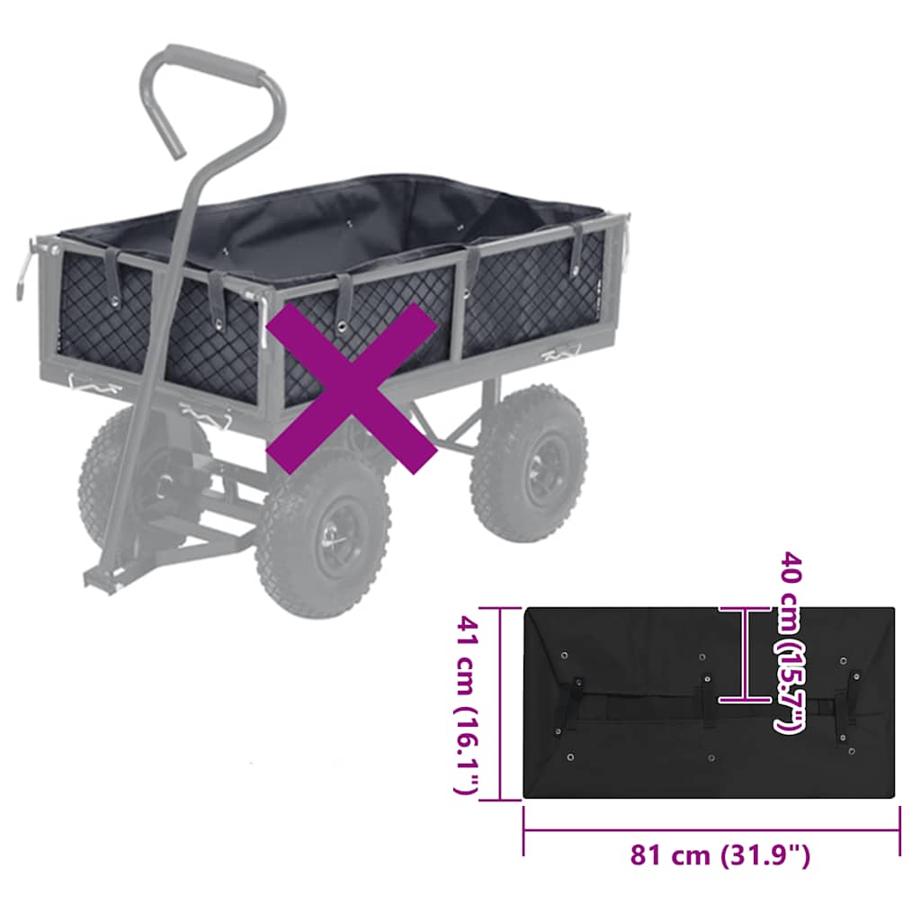 Vidaxl Travel Fronter 81x41x40 cm tessuto nero