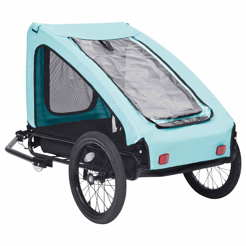 Trailer de bicicleta para perros de Vidaxl azul y negro