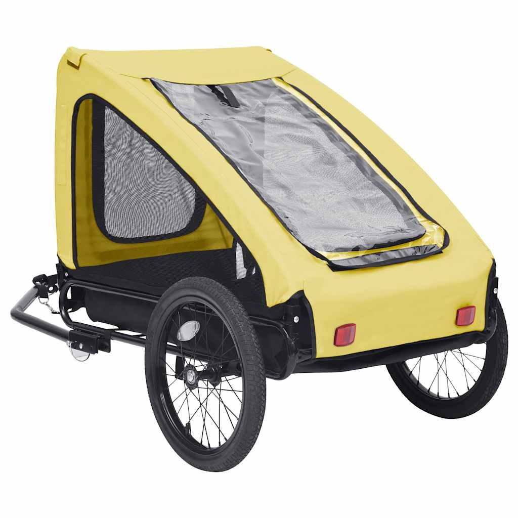 Vidaxl Railer de bicicleta para perros amarillo y negro