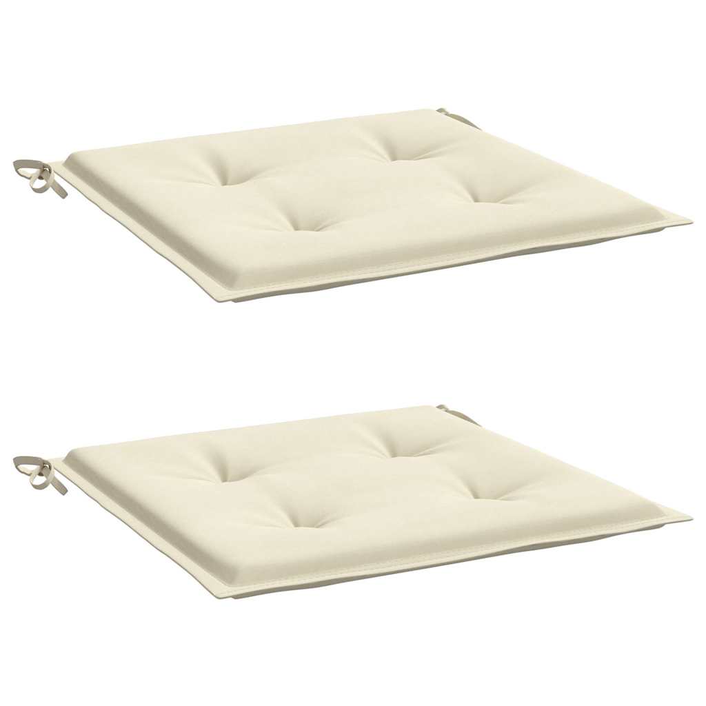 Cojines de silla de jardín Vidaxl 2 pcs 40x40x3 cm oxford tela crème -color
