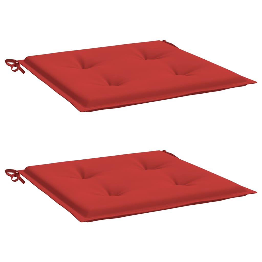 Cojines de silla de jardín Vidaxl 2 st 40x40x3 cm oxford tela rojo