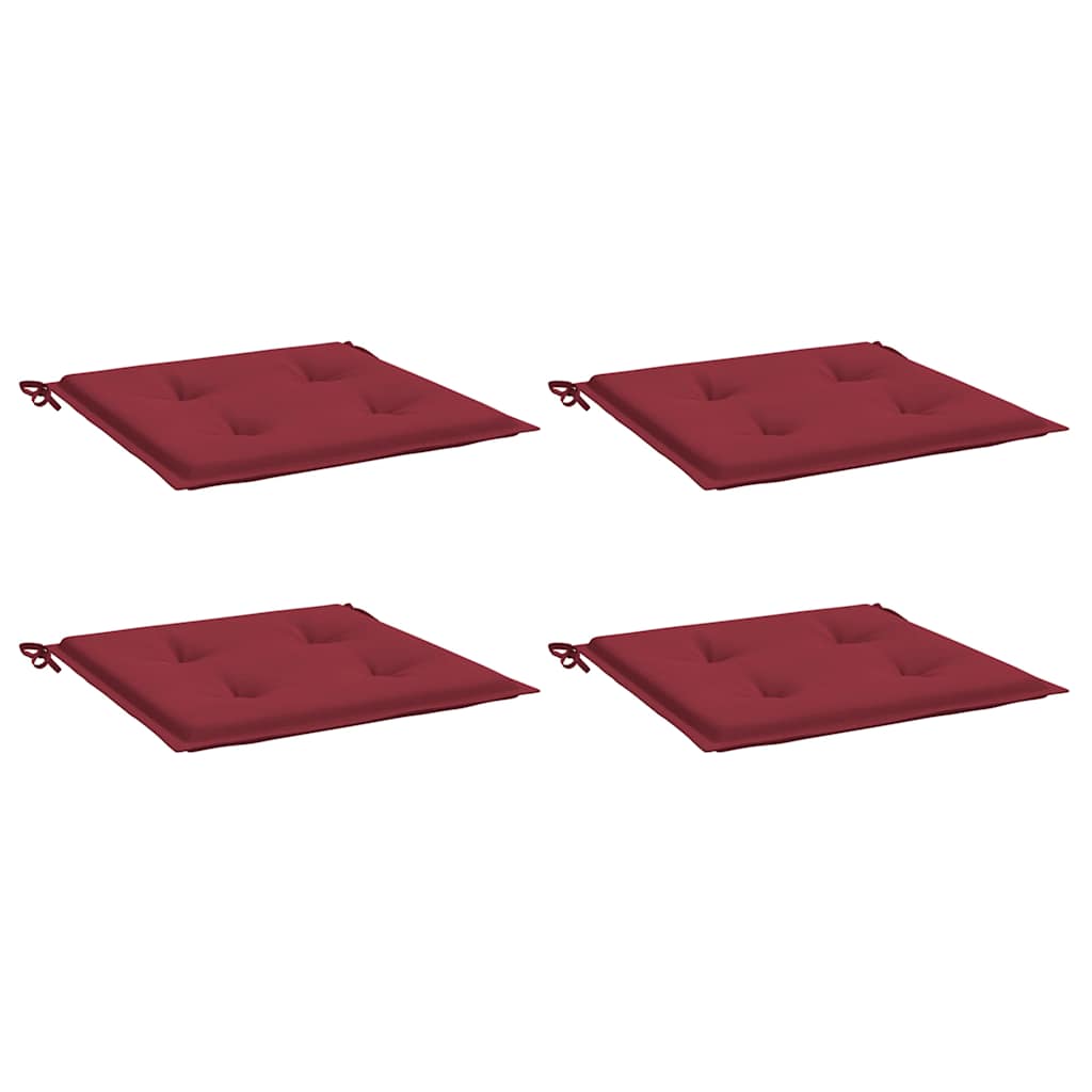 Vidaxl Garden Chair Cushions 4 PCS 40x40x3 cm Oxford Fabric Wine Red