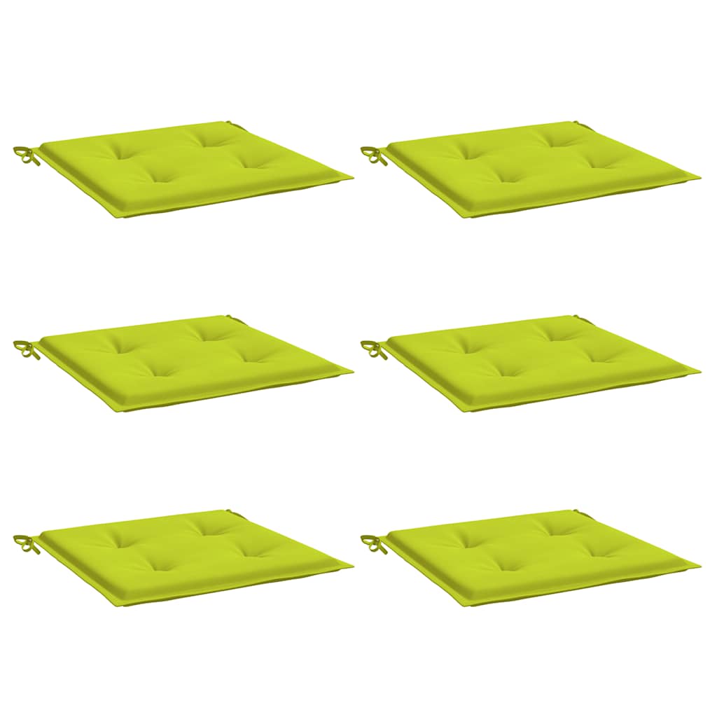 Cuscini da sedia da giardino Vidaxl 6 pezzi 40x40x3 cm tessuto oxford verde brillante