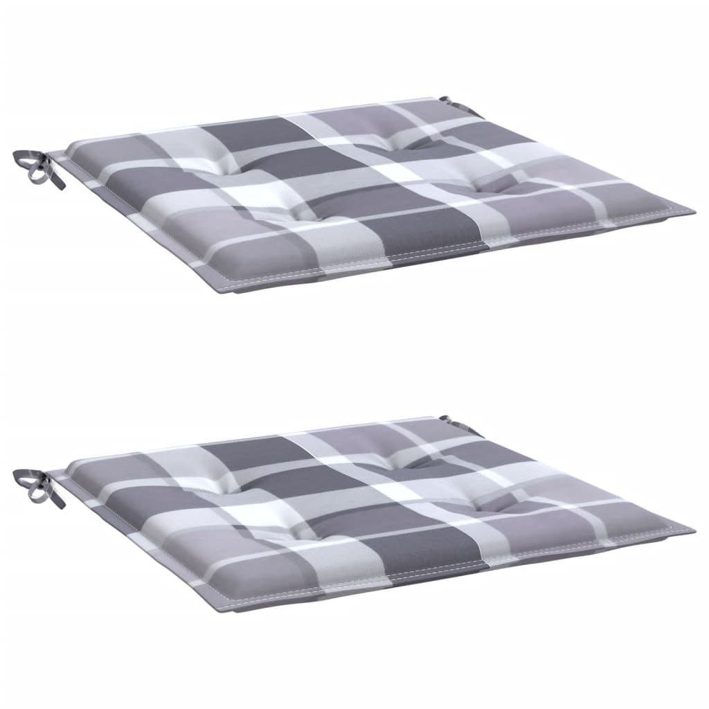 Cuscini per sedia da giardino Vidaxx 2 pezzi 40x40x4 cm in tessuto oxford motivo rombi grigio