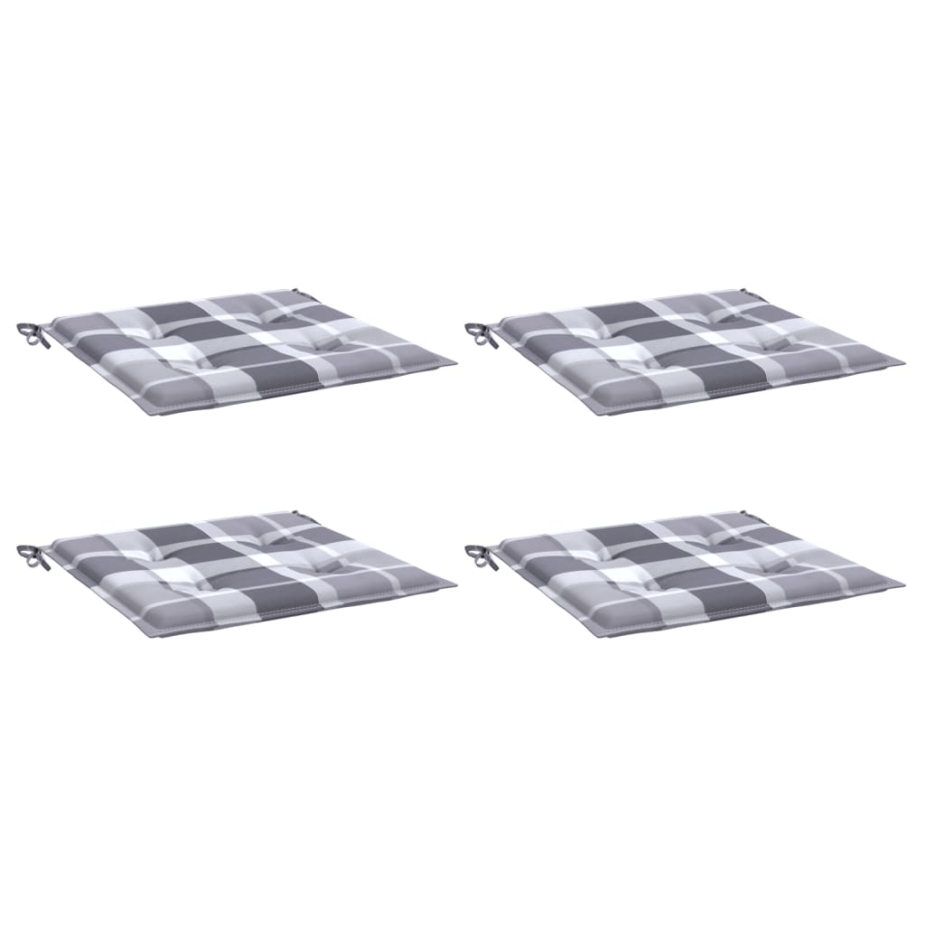 Cuscini per sedia da giardino Vidaxx 4 pezzi 40x40x4 cm in tessuto oxford motivo rombi grigio