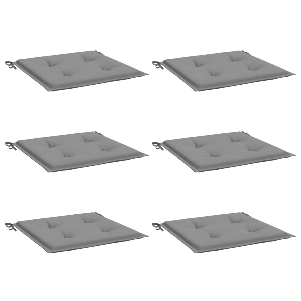 Vidaxx cojines para sillas de jardín 6uds 50x50x4 cm tela oxford gris