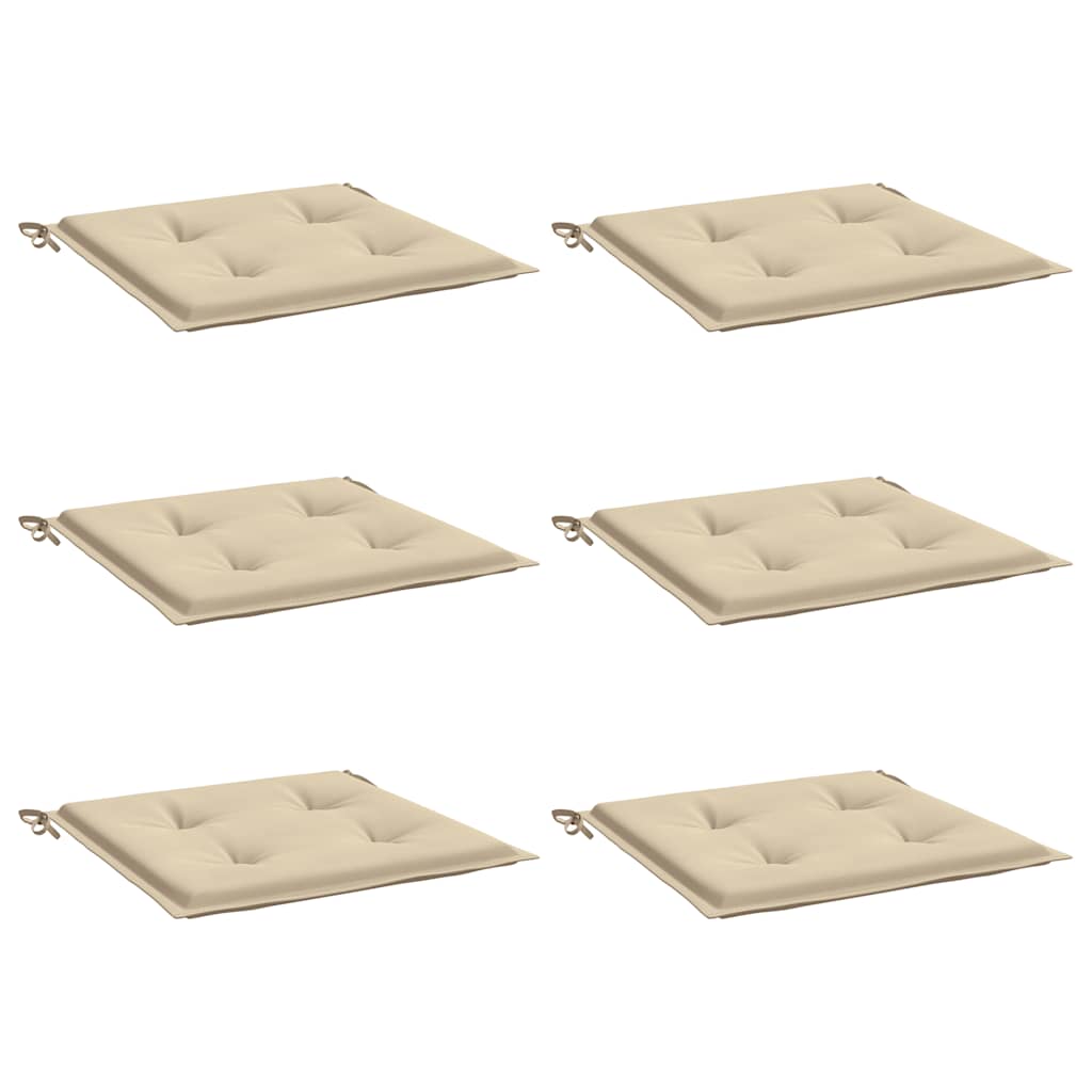 Vidaxl Garden Cushions 6 St 50x50x3 cm Tessuto Oxford Beige