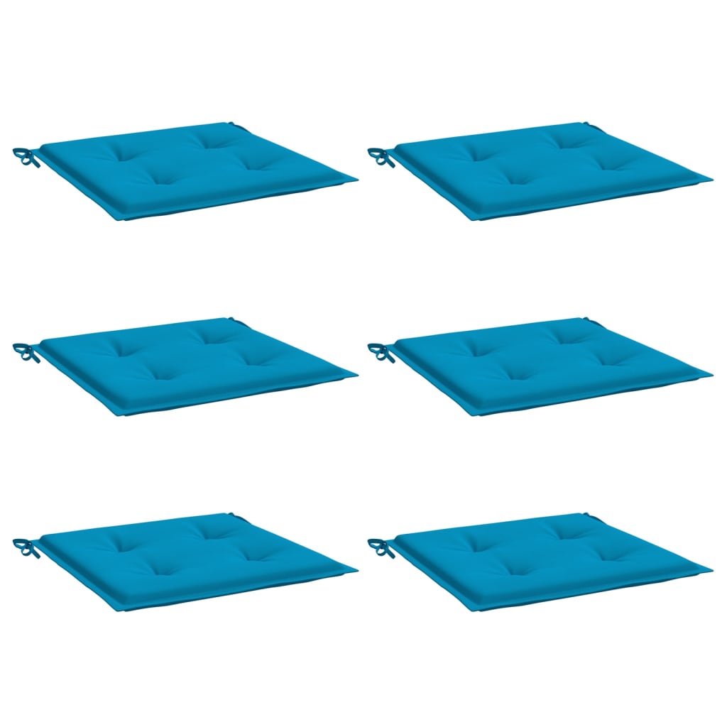 Vidaxl Garden Cushions 6 ST 50x50x3 cm tessuto blu blu