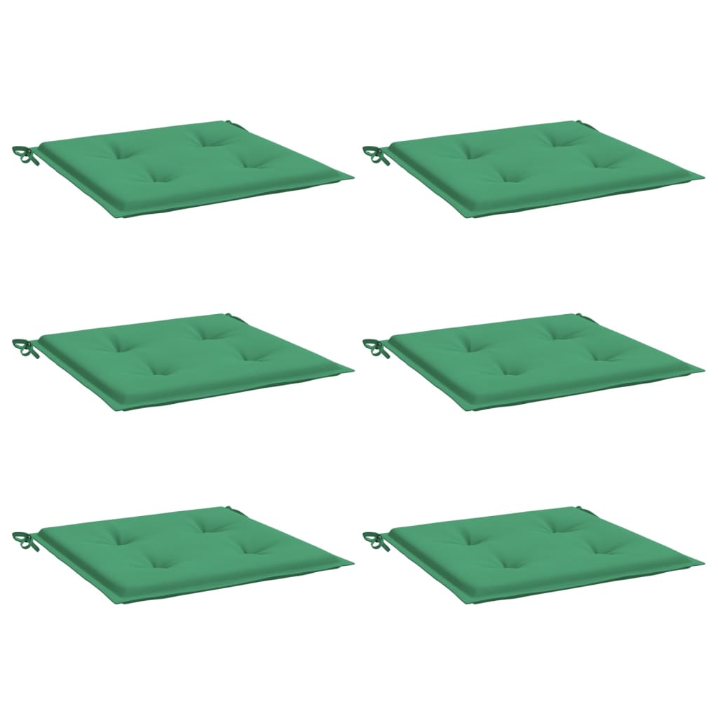 Cuscini da sedia da giardino Vidaxl 6 ST 50x50x3 cm tessuto oxford verde