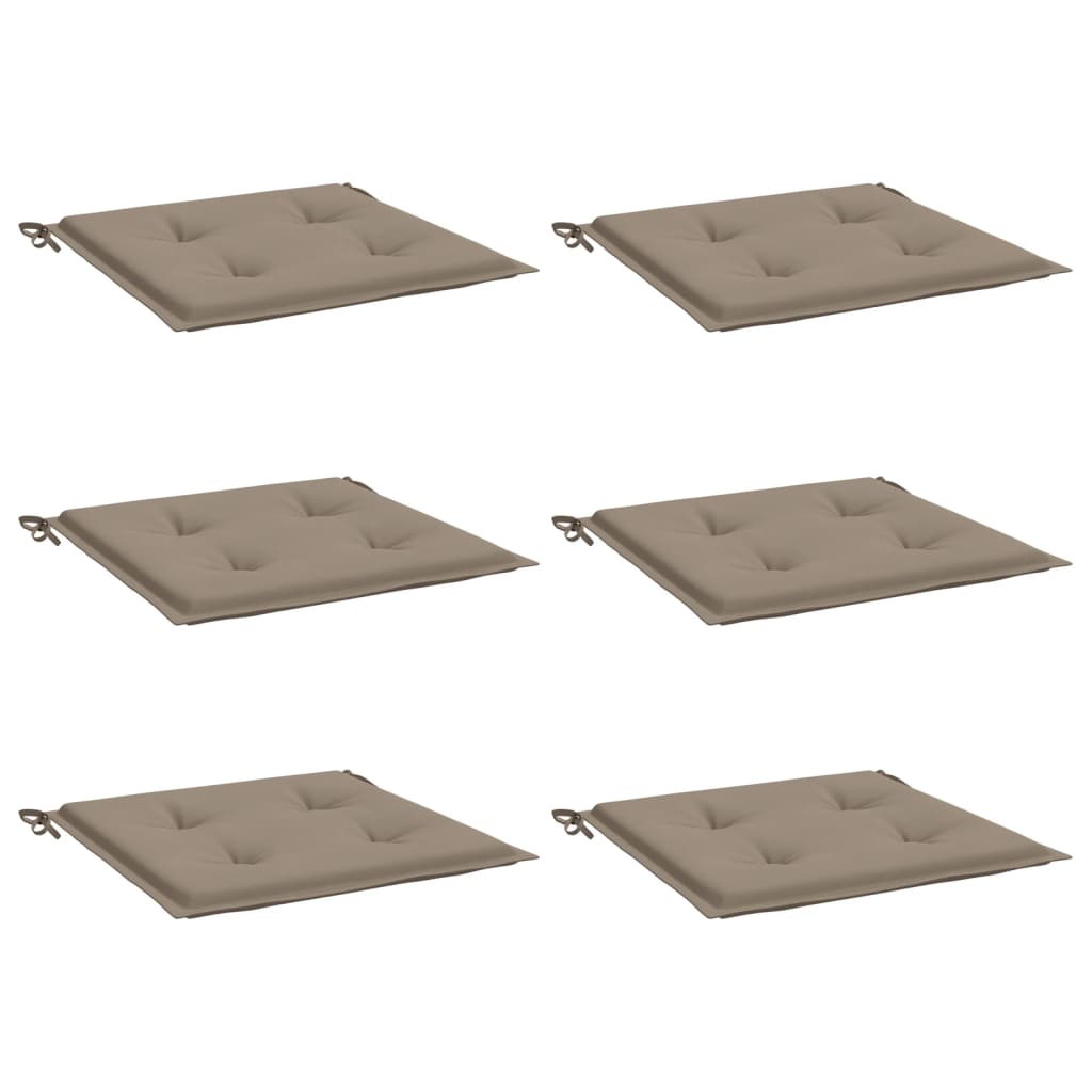 Vidaxl Garden Cushions 6 St 50x50x3 cm Tessuto Oxford Taupe