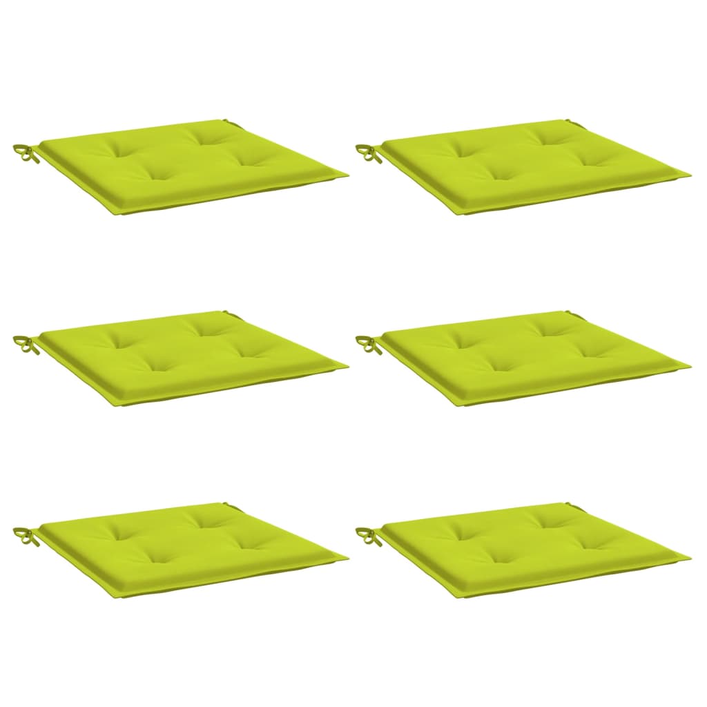 Cuscini da sedia da giardino Vidaxl 6 ST 50x50x3 cm tessuto oxford verde brillante
