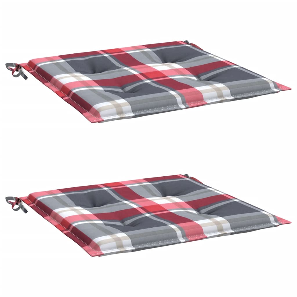VidaXL cojines para sillas de jardín 2uds 50x50x4 cm tela oxford estampado rombos rojo