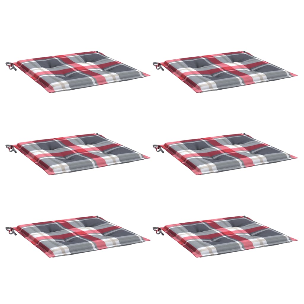 Cuscini per sedia da giardino Vidaxx 6 pz 50x50x4 cm tessuto oxford motivo rombi rosso