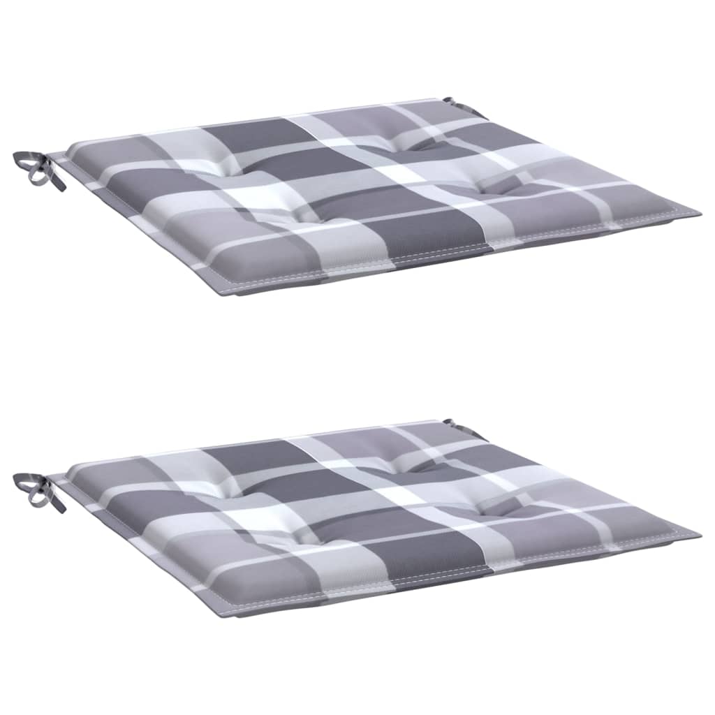 Cuscini per sedia da giardino Vidaxx 2 pezzi 50x50x4 cm in tessuto oxford motivo rombi grigio