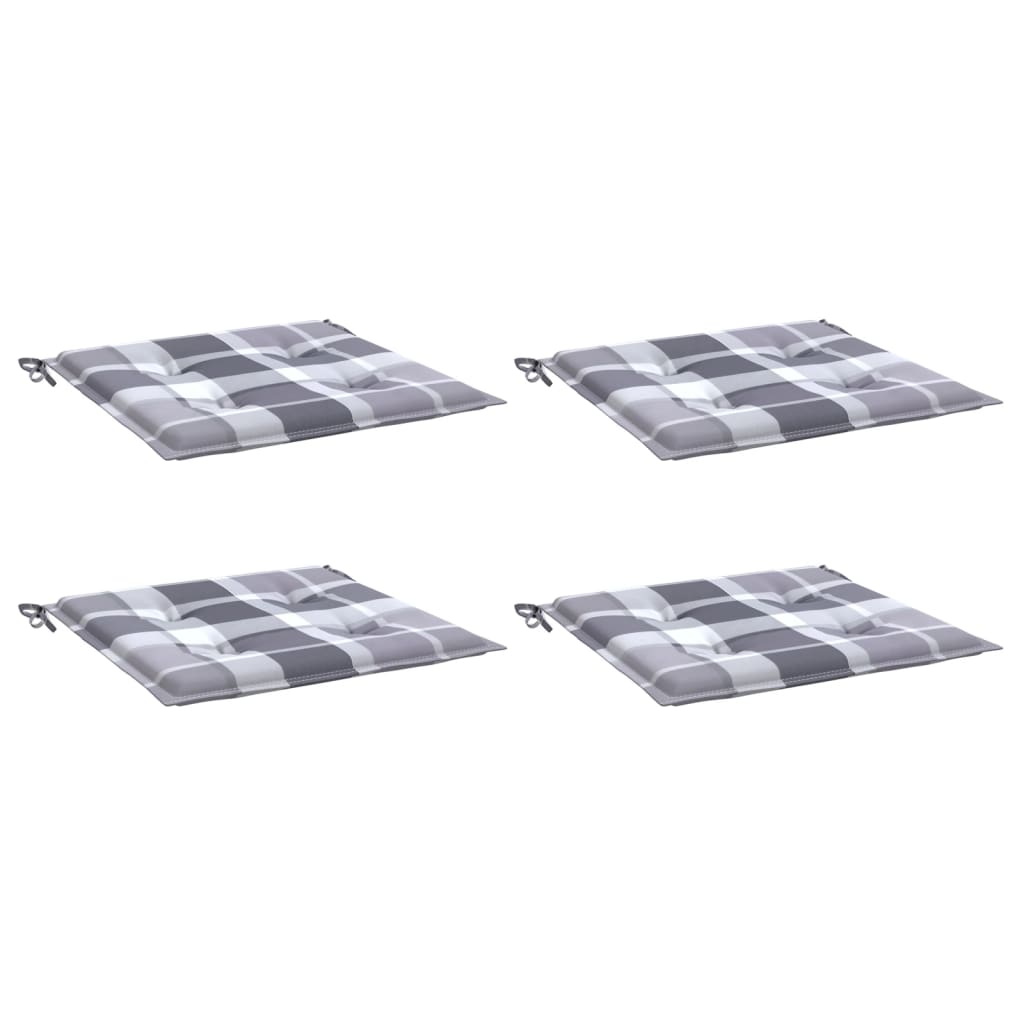Cojines de silla de jardín Vidaxl 4 st 50x50x3 cm oxford tela patrón de diamante gris