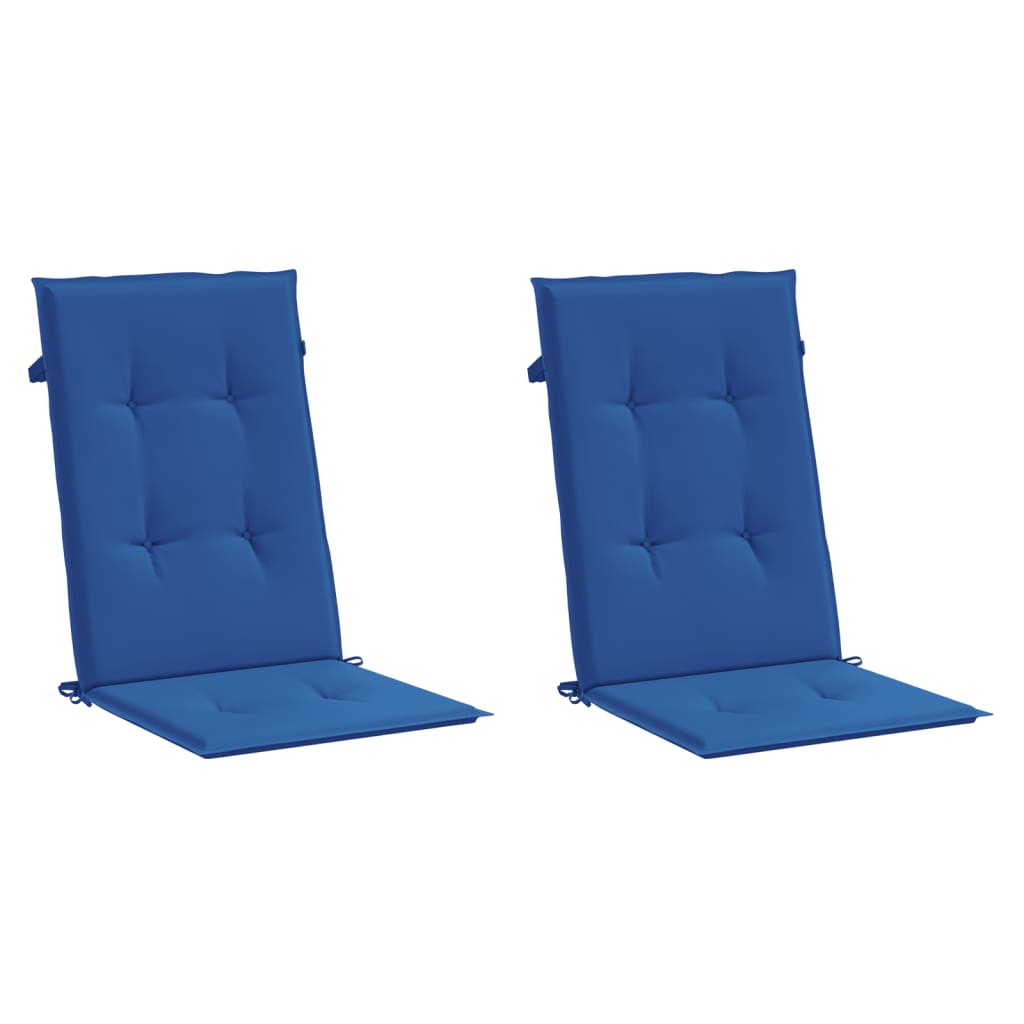 Vidaxl Garden Cushions 2 St High Back 120x50x3 cm tessuto blu reale