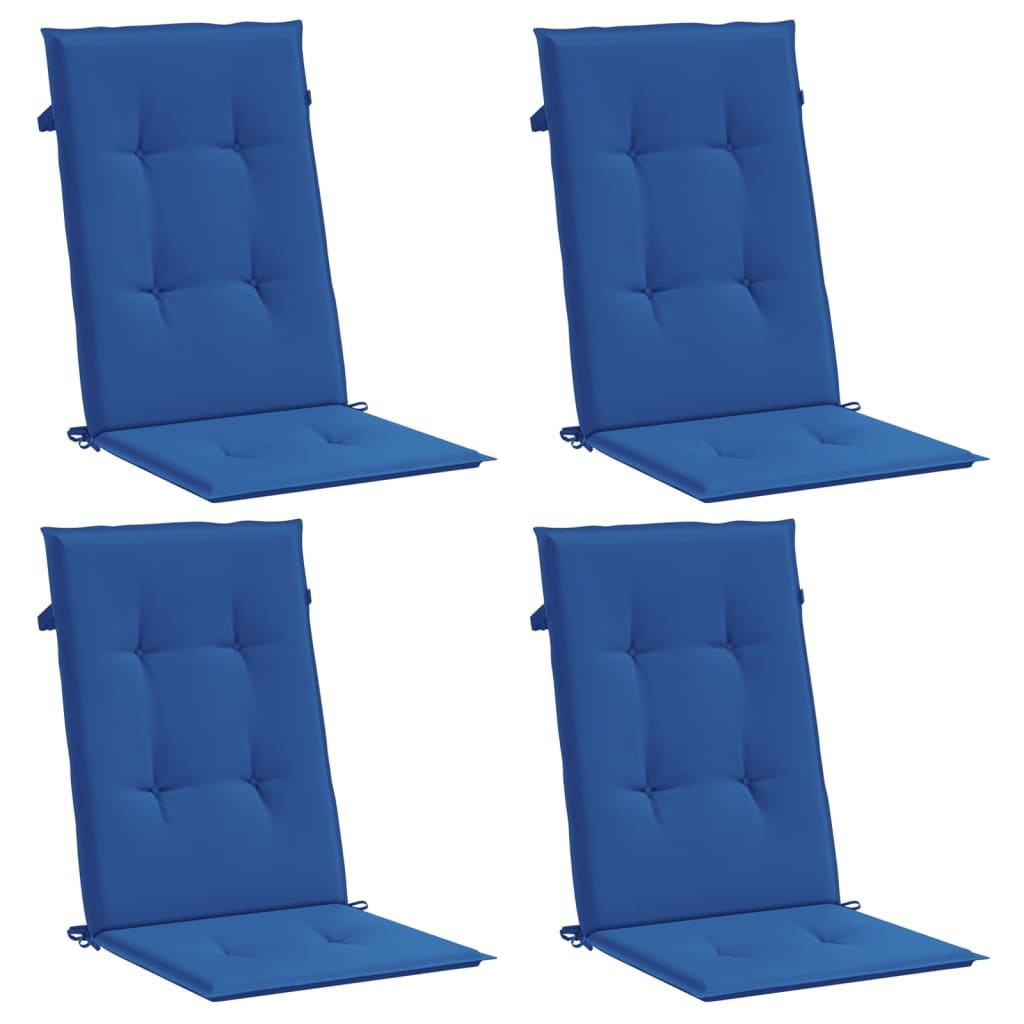 Vidaxl Garden Cushions 4 Sted Back 120x50x3 cm tessuto blu reale