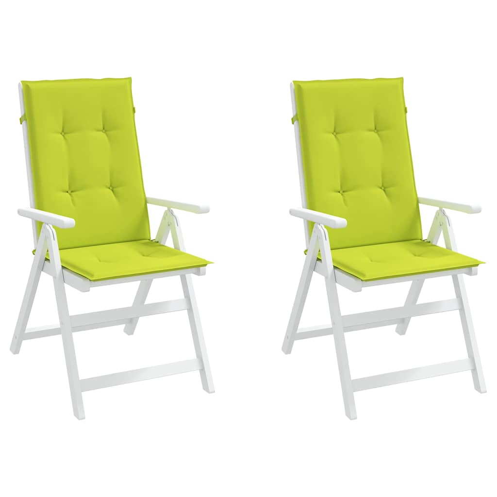 Vidaxl sedia da giardino cuscini 2 St High schiena 120x50x3 cm in tessuto verde chiaro